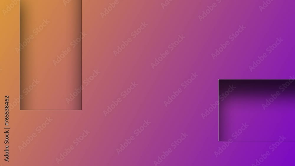 Poster rectangular shapes move on a colored background. 4k animation.