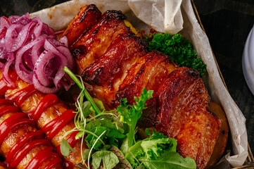 Food from the restaurant for the menu