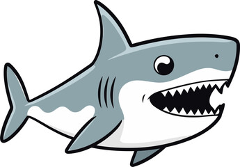 Oceanic Majesty Unleashed Dynamic Shark Vector