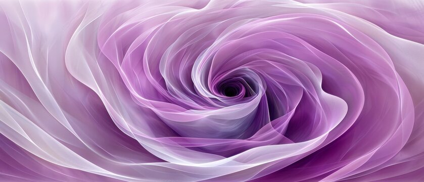  A zoomed-in photo of a violet blossom featuring a white whirlpool at its core