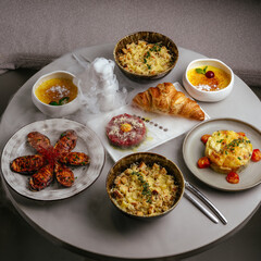 Food from the restaurant for the menu