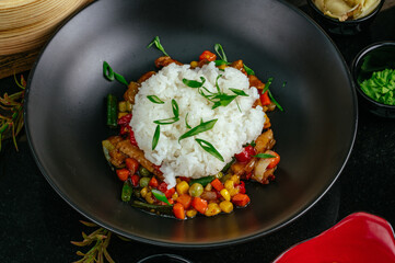 Food from the restaurant for the menu
