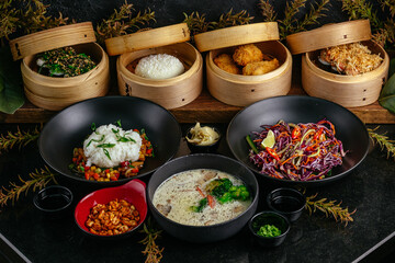 Food from the restaurant for the menu