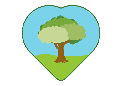 Coraz&oacute;n con un &aacute;rbol dentro por el amor por la naturaleza. 