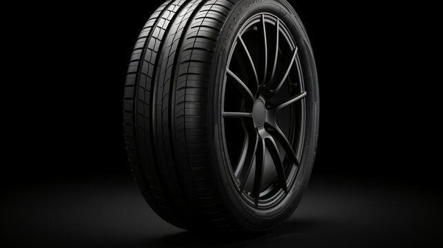 Car tire isolated on black background Modern