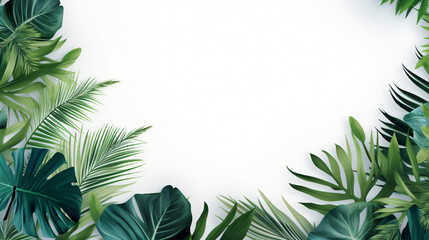 Creative layout made of colorful tropical leaves