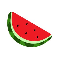 Illustration of watermelon slice. Concept of healthy lifestyle and ripe fruits.