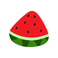Illustration of watermelon slice. Concept of healthy lifestyle and ripe fruits.