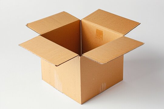 a cardboard box with a square opening