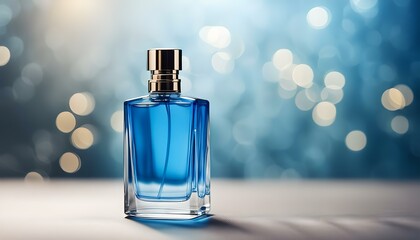 transparent bottle of blue perfume isolated
 - obrazy, fototapety, plakaty