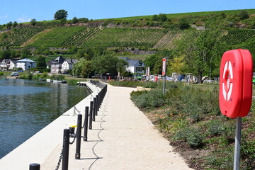 Moselle waterfront in Ehnen, Luxembourg