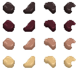 Pixel Art Colorful Rock Pack 3 16x16 Vector