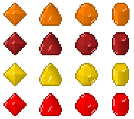 Pixel Art Minerals Pack 4 16x16 Vector