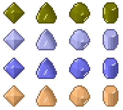 Pixel Art Minerals Pack 3 16x16 Vector