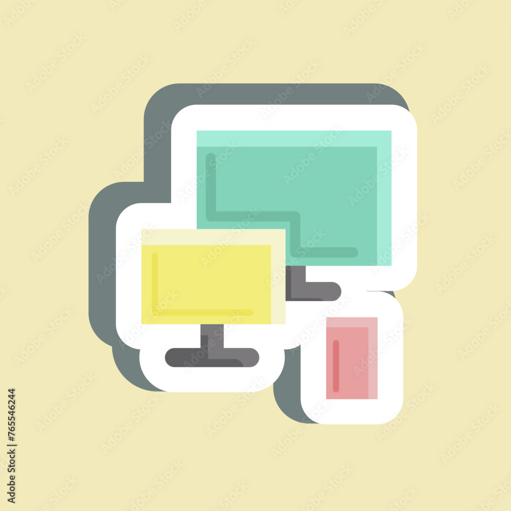 Poster sticker responsive. suitable for startup symbol. simple design editable. design template vector. sim