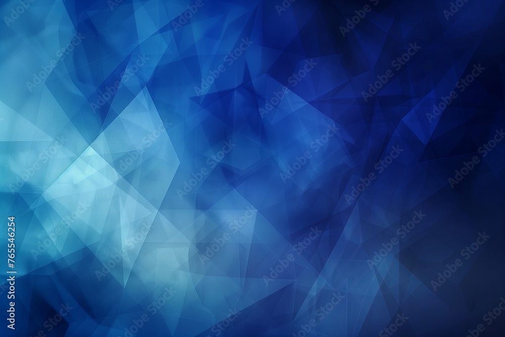 Wall mural Abstract Blue Polygonal Texture Background: Blurry Triangle Design.