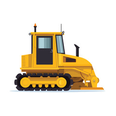 Obraz na płótnie Canvas bulldozer icon flat vector illustration isolated 