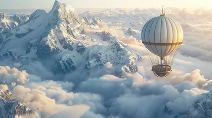 Foto op Canvas Fantasy concept of a steam powered balloon craft airsh © Little