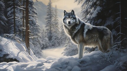 An ultra-detailed portrayal of a solitary wolf in the darkness of night.




