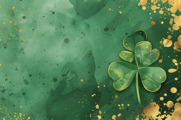 Vibrant HD St. Patrick's Day Card Background, Capturing the Spirit of Irish Celebration with Emerald Greens