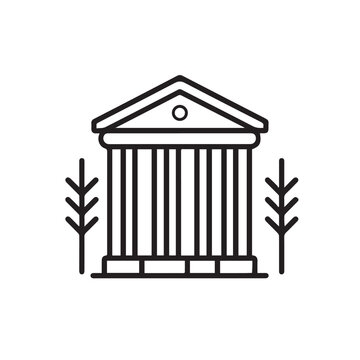 Bank in cartoon, doodle style . Image for t-shirt, web, mobile apps and ui. Isolated 2d vector illustration in logo, icon, sketch style, Eps 10, black and white. AI Generative