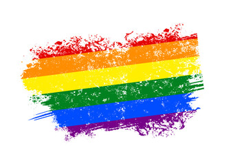 LGBT flag, pride flag with grunge effect in vintage style - vector illustration