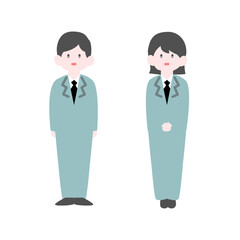 立っている男性と女性作業員