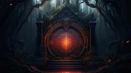 Illustration of a fantasy portal. ..   .