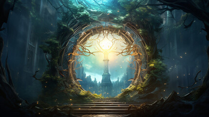 Illustration of a fantasy portal. ..   .