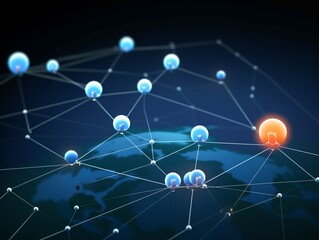 Wireless communication visualized as a molecular network with atoms transmitting signals