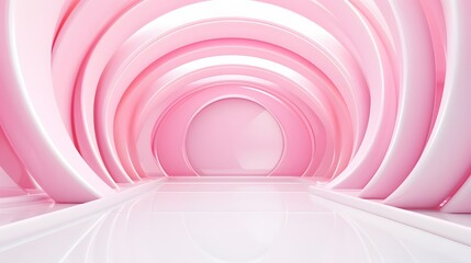 Naklejka premium 3d rendering of white and pink abstract geometric background. Scene for advertising, technology, showcase, banner, game, sport, cosmetic, business, metaverse. Sci-Fi Illustration. Product display