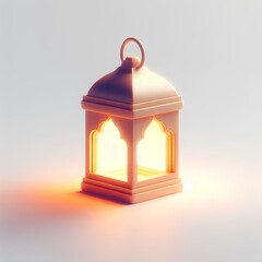 3d vibrant Ramadan lantern, glowing lantern, 3d render, islamic background for Islamic Holiday celebration