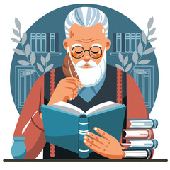 E-Learning Process Concept Illustration (flat design)