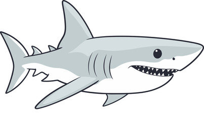 Predatory Grace Vibrant Shark Vector Design