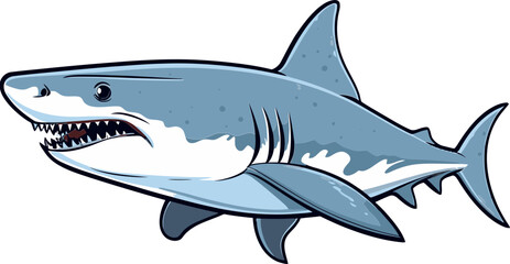 Beneath the Waves Intriguing Shark Vector Illustration