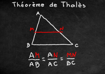 Le théorème de Thalès expliqué au tableau noir