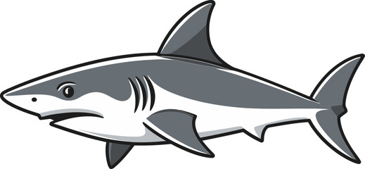 Hunter's Stare Captivating Shark Vector Design