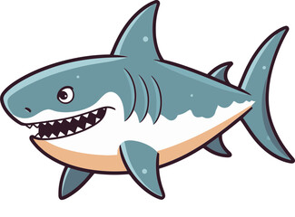 Oceanic Majesty Gripping Shark Vector Illustration