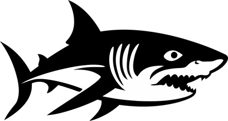 Predatory Grace Majestic Shark Vector Design