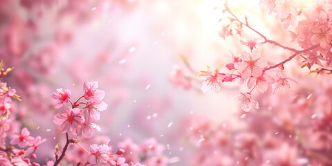 Obraz na płótnie Canvas Cherry blossom frame use as background.
