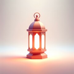 3d vibrant Ramadan lantern, glowing lantern, 3d render, islamic background for Islamic Holiday celebration