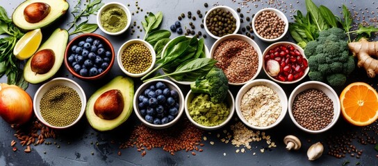 Colorful Vegetable and Fruit Medley on Dark Background