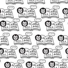 seamless pattern with icons in vector. on business topic in doodle style. Template for wallpaper background wrapping postcard print