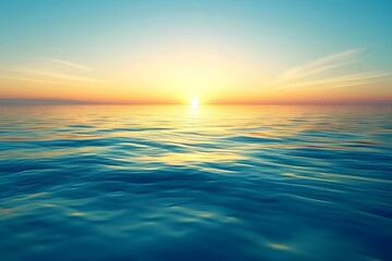 Golden Sunrise Serenity: HD Wallpaper Capturing the Calm Waters and Tranquility of a Beach - obrazy, fototapety, plakaty