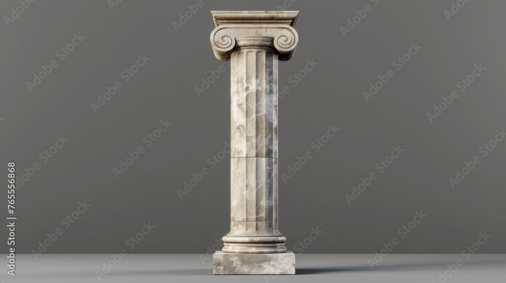 Aufkleber A stone column with a clock on top. Suitable for time management concepts