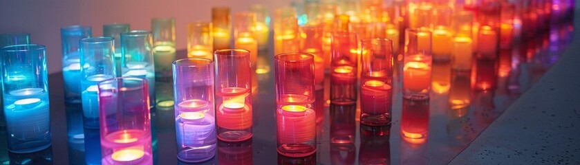 Illuminate the beauty of shared moments through glowing cups in an art series Craft a worms-eye view to showcase the transformative power of stories shared