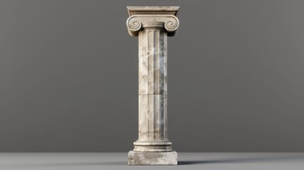 A stone column with a clock on top. Suitable for time management concepts - obrazy, fototapety, plakaty