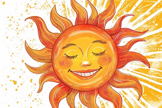 a drawing of a sun with a smiling face