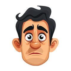 Cartoon face design flat vector illustration isolated