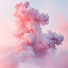 Pink smoke burst in air background